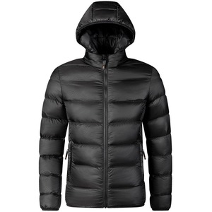 Outer Wind Breaker Designer Casual Softshell Puffer Custom Logo Down Men Jacket Outdoor <b>Light</b> Warm Nylon Black Hooded Jacket - Product Image 6