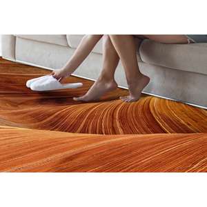 Alfombra con Estampado de Paisaje Desértico - Diseño Inspirado en la Geología para Decoración del Hogar, Alfombra Suave No Tejida - Product Image 3