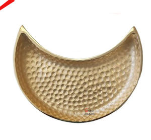 Dernier modèle Plateau de service brillant en métal fini argent avec motif floral pour la décoration intérieure - Product Image 5