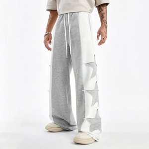 Pantalon ample pour homme, pantalon de survêtement ample de haute qualité, pantalon de survêtement ample en coton personnalisé pour homme, jambe large droite - Product Image 1