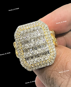 Anillo de Cadena Cubana Plateada de Primera Calidad, Estilo Hip Hop, Aspecto de Diamante, Anillo de Joyería de Diseño - Product Image 2