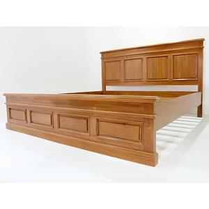 Cadre de lit plateforme traditionnel en chêne massif avec tête et pied de lit pour chambre à coucher de taille Queen, usage domestique - Product Image 3