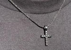 925 <b>sterling</b> <b>Silver</b> Black Moissanite Oxidized Rhodium tennis <b>Cross</b> Women <b>Pendant</b> Customized Jewelry Gift For Her - Product Image 3