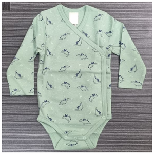 Combinaison unisexe pour bébé et tout-petit, manches longues, boutons-pression, couvre-poitrine, style décontracté, tissu en coton biologique tricoté - Product Image 1