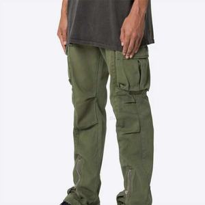 Pantalon cargo évasé élégant et léger pour hommes de haute qualité pour une tenue décontractée et un lavage coloré à motif droit de style urbain - Product Image 6