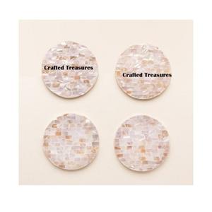 ที่รองแก้วม็อบแบบทำมือถาดรองแก้วแบบฝังมุกและทำจากไม้ - Product Image 5