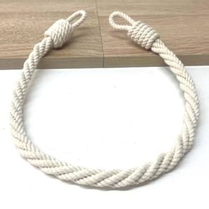 <b>White</b> Cotton <b>Curtain</b> Tiebacks: Elegant Thin Rope Drape Holdbacks - Product Image 4