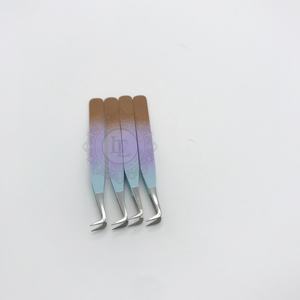 Pinces à cils en acier inoxydable de qualité supérieure, personnalisées, avec revêtement coloré, pointues, à manche lisse et durables - Product Image 6