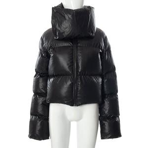 Women's Imported <b>Quilted</b> Puffer <b>Jacket</b> Zip up Stand Collar Oversized Lightweight Padded Down Coat Outerwear Cropped Down <b>Jacket</b> - Product Image 3