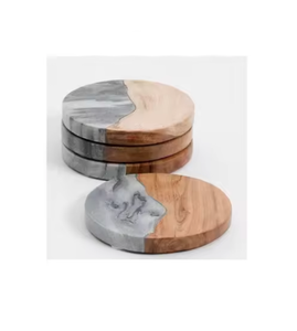 Modern Antique Design Marble Wood Coasters Attractive Indian Handicrafts with Natural Finishing Eco-Friendly Hot Selling Coaster - Product Image 2