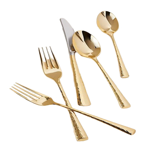 Vaisselle en gros de haute qualité en acier inoxydable poli or fourchette cuillère couteau personnalisé ensemble de couverts de luxe - Product Image 1