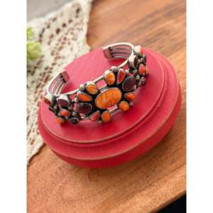 Kathleen Chavez Fashion <b>Cuff</b> <b>Bracelet</b> Multi-Strone & Sterling <b>Silver</b> Cluster Design - Product Image 4