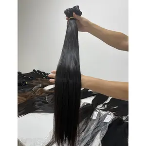 Venta caliente Top Extensiones de cabello Virgen de la fábrica de Vietnam Estilo de onda recta sedosa Máquina de trama doble Cinta de piel teñida Grado de cabello