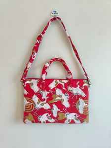 Sac pour ordinateur portable matelassé floral vintage de haute qualité fait à la main avec fermeture éclair et poignée pour les voyages - Product Image 6