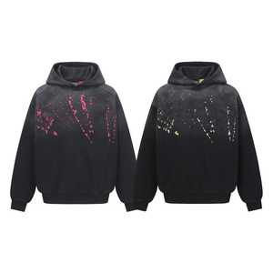 Sweat-shirts à capuche surdimensionnés à épaules tombantes en molleton 100% coton délavé à l'acide personnalisé pour hommes - Product Image 3