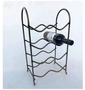 Porta Botellas de Vino de Alambre de Hierro con Recubrimiento de Fábrica, Estante de Metal para 6 Botellas de Vino, Estante para Botellas de Champán - Product Image 4