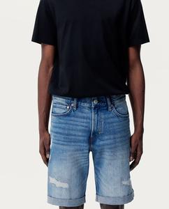 Pantalones cortos de corte regular para hombre de alta calidad, cómodos, de 5 bolsillos, azul vaquero, elásticos, no tejidos, precio al por mayor - Product Image 2