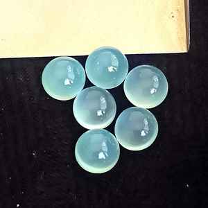Aqua Chalcedony คุณภาพสูง4มม. 5มม. 10มม. 30มม. หลังแบนสอบเทียบหลวมสำหรับการทำเครื่องประดับสร้อยคอแหวนทำด้วยมือ - Product Image 1