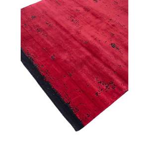 Alfombra Kavi de Lana y Seda de Bambú Anudada a Mano, Diseño Abstracto Rojo Naranja Teoría del Caos, Rectangular para el Hogar, Pasillo, para Adolescentes - Esk-328 - Product Image 2