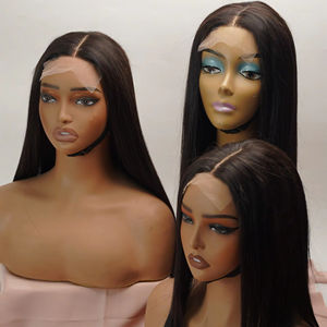 Peluca de cabello humano con cierre de encaje en la parte media, peluca de cabello humano con encaje frontal, pelucas de cabello humano naturales para mujeres, estilo suave, peluca lisa - Product Image 3