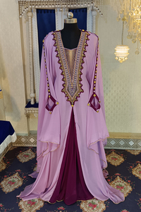 Caftán árabe de diseñador púrpura y violeta opaco - Product Image 2
