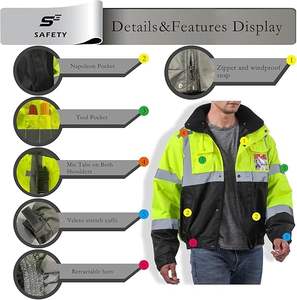 Vestes de travail de sécurité réfléchissantes de haute qualité pour hommes, vestes à haute visibilité pour hommes - Product Image 4