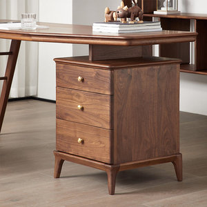 Warm Brown <b>Solid</b> <b>Wood</b> Rectangle Writing <b>Desk</b> with Smooth Worktop Drawer Storage 1-Year Warranty - Product Image 3