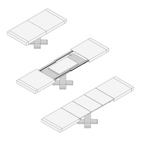 Glissières de table extensibles synchronisées en acier noir industriel Ram Industrie F98 1000-1860mm pour cuisine, salle à manger, salon