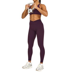 Hot New Women's No Front <b>Seam</b> Crossover Mid Rise Full Length Yoga Pants V Waist Naked Feel Butt Lift Gym <b>Tights</b> Sexy Activewear - Product Image 4