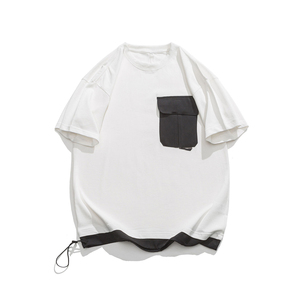 Camisetas de estilo personalizado para hombre de alta calidad 100% algodón Casual liso manga corta Formal tejido de punto de talla grande venta sólida - Product Image 3