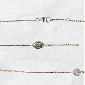 Luxe Élégant 0.5 Ct Marquise Lab Grown Bracelet En Diamant 14K Or Jaune 7 Pouces Chaîne Minimaliste VVS EF Clarté Bijoux - Product Image 1