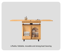 Table basse pliable à dessus de levage multifonctionnelle d'usine de meubles d'économie d'espace avec des roulettes