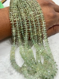 Quartz améthyste vert naturel coupe allemande disque à facettes Rondelle perles 7-8mm brin bijoux bricolage artisanat fournitures - Product Image 6