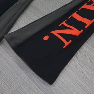 2024 Custom Branded Men's High Waist Sweatpants Elastic <b>Flared</b> Straight Pattern Street Style <b>Trousers</b> Draw <b>Cord</b> 100% Cotton - Product Image 4