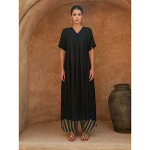 Kurta en modal uni noir nuit - Product Image 1