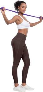 Paquete de 6 mallas de Yoga de cintura alta suaves y ecológicas para mujer, pantalones de entrenamiento transpirables, cintura elástica, patrón sólido, barriga frontal - Product Image 5