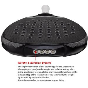 Raquette de padel en carbone personnalisée en gros, face en carbone aluminisé 16K, noyau en EVA souple, raquette de padel professionnelle OEM, fourniture professionnelle - Product Image 3