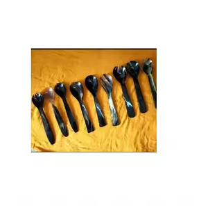 Cuchara de cuerno de búfalo y buey ecológica para restaurantes y hogares, cuchara de café de cocina de estilo indio, regalos de cubiertos - Product Image 6