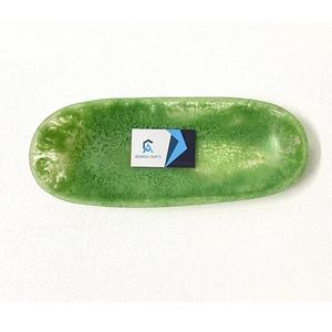 Plateau en résine vintage avec émeraude mate indien plateau de service décoratif fait à la main pour la maison et la cuisine vaisselle plateaux de fruits en résine - Product Image 3