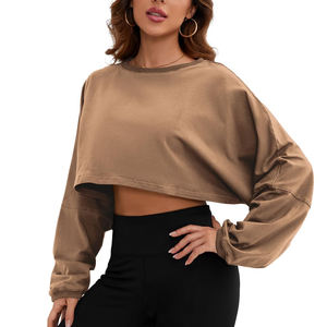 Nuevas llegadas Tallas grandes Transpirable Mujeres Crop Top Camisas Media manga Slim Crop Top Fitness Mujeres Crop Top Camisas - Product Image 2