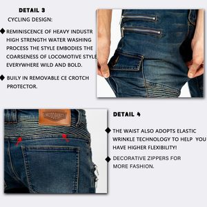 Pantalones vaqueros protectores para motocicleta para hombre aprobados por la CE 2025, pantalones de seguridad blindados para ciclistas, pantalones hasta la rodilla para motocicleta, ropa de carreras de automóviles - Product Image 3