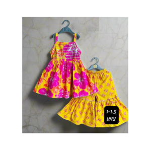 Conjunto sin mangas étnico Sharara Kurti para niñas, vestido tradicional indio perfecto para bodas, festivales, celebraciones de fiestas - Product Image 3