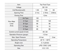 Nouvel injecteur de type alimentation par le haut pour tuyau de rail GNC/GPL de moteur à gaz HANA, DC 12V H2000 Fiat 124 Coupé/Spider, certifié ISO 15500, garantie 2 ans