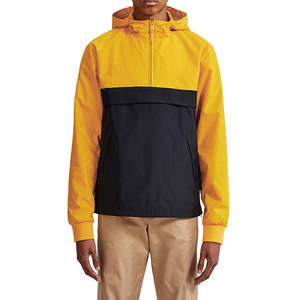 Veste coupe-vent légère en toile enduite pour homme, à capuche, color block, entièrement zippée, respirante, imperméable et coupe-vent - Product Image 5