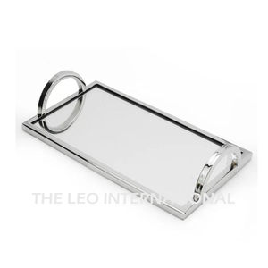 Plateau de service en acier inoxydable plaqué argent de forme unique Texture martelée Vente chaude Plateau décoratif de la plus haute qualité - Product Image 2