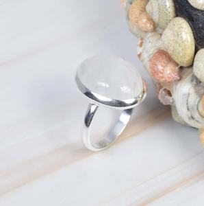 925 argent Sterling réglable arc-en-ciel pierre de lune anneau ovale coupe lunette réglage pierres précieuses déclaration bijoux pour femmes - Product Image 1