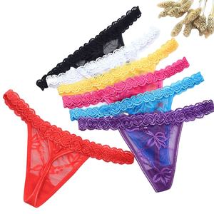 Tanga de Encaje de Alta Calidad para Mujer, Encaje Floral con Pestañas, Tanga de Tiro Bajo, Lencería Sexy - Product Image 1
