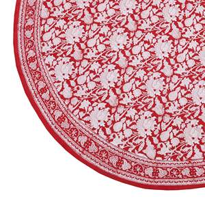 BLOCS d'Inde 180cm rond coton main bloc imprimé nappe rouge Gad Table couverture - Product Image 5