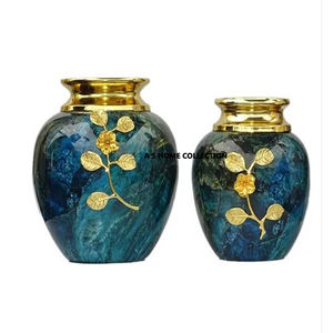 Par de 2 Color plateado y marrón con diseño de textura martillada, florero hecho a mano de Metal de aluminio, decoración del hogar de granja - Product Image 6