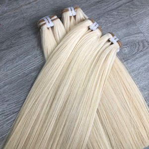 Virgin Raw Vietnamese Hair Super Quality Fast Bouncy Curl Blonde Color <b>Silky</b> Machine Double Weft Weaving - Product Image 2